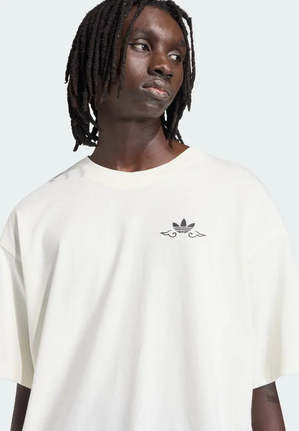 Футболка с принтом лягушки Adidas Originals, Off White — фото 4