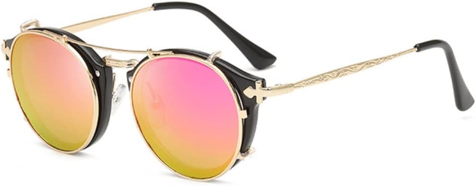 

Классические готические солнцезащитные очки в стиле стимпанк для мужчин и женщин, винтажные круглые очки, модные очки для вождения с защитой от УФ-излучения UV400 generic, 07 Black-purple