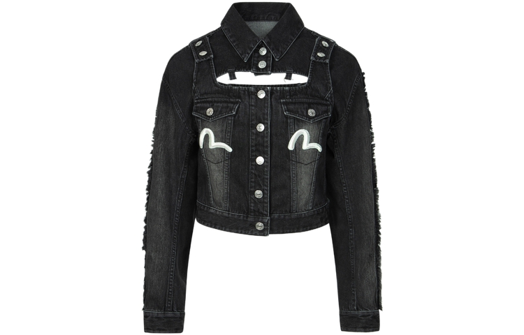 

EVISU Женская джинсовая куртка черная, Denim Black