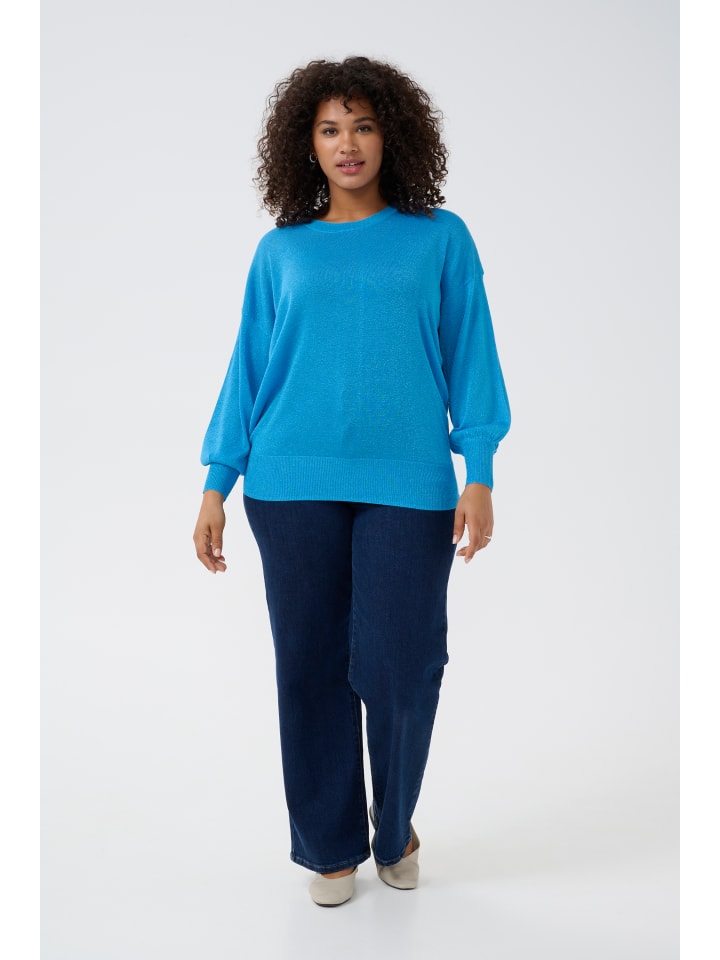 

KAFFE curve Вязаный свитер KCankia стандартного кроя, цвет Malibu Blue