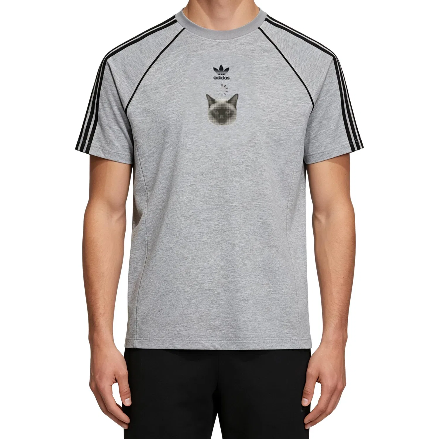 Футболка Adidas Originals SST с круглым вырезом, серая — фото 4