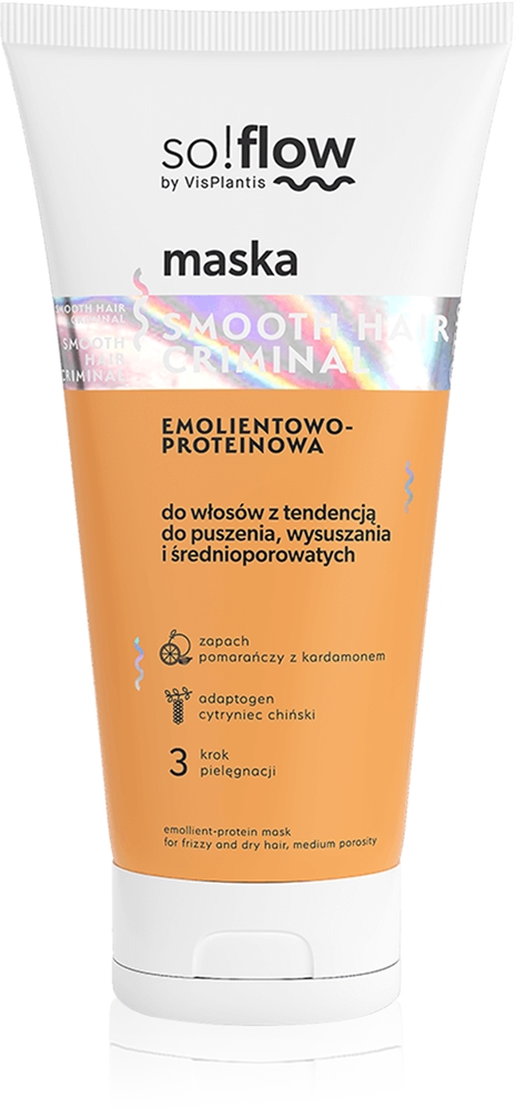 

Маска для вьющихся и сухих волос с протеиновым смягчающим эффектом, разглаживающая маска для вьющихся волос So!Flow, 200 мл