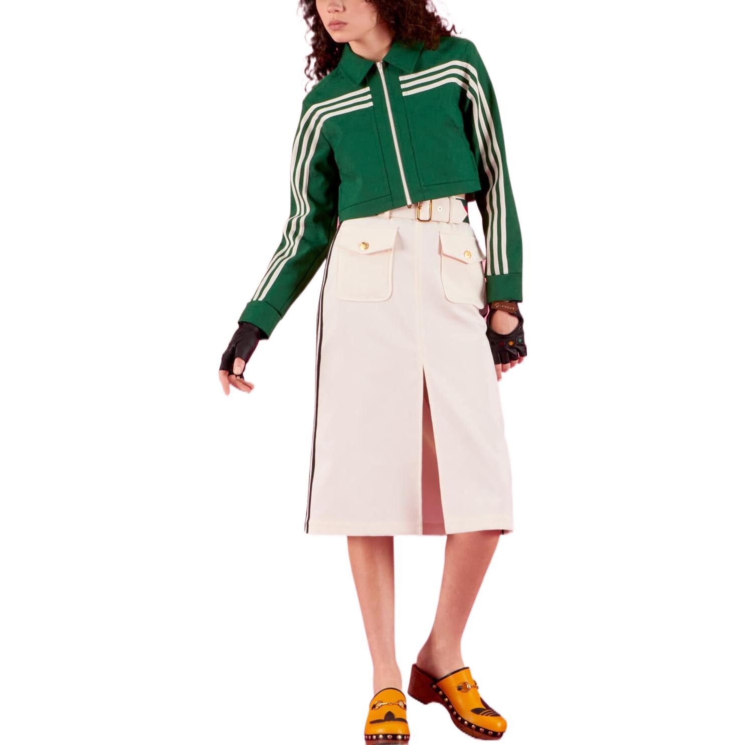 Юбка длинная Adidas Originals X Gucci, дизайнерская коллаборация, белый — фото 2