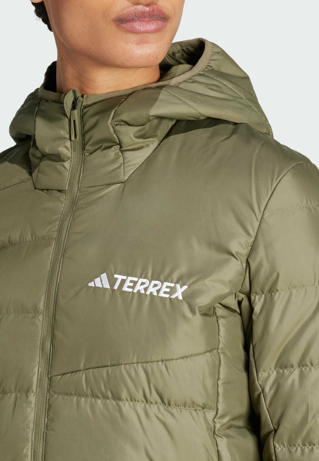 

Пуховик TERREX MULTI LIGHT DOWN HOODED adidas, оливковый