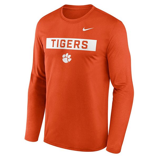 Мужская оранжевая футболка с длинным рукавом Clemson Tigers Primetime Campus 2-Hit Legend Nike — фото 3