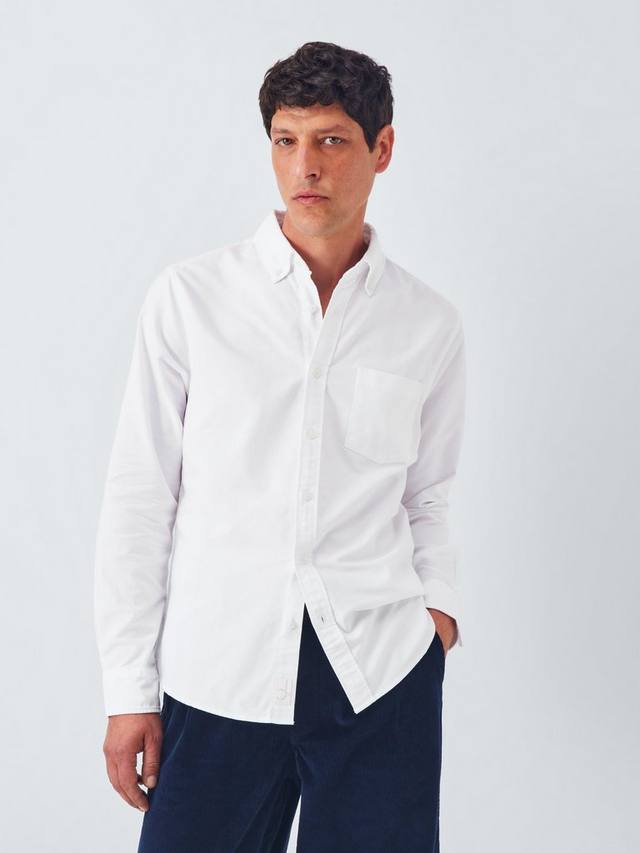 

Слим фит хлопковая оксфордская рубашка John Lewis, White