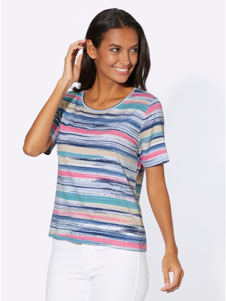 

Рубашка с короткими рукавами в светло-голубом и ванильном цветах. WITT WEIDEN