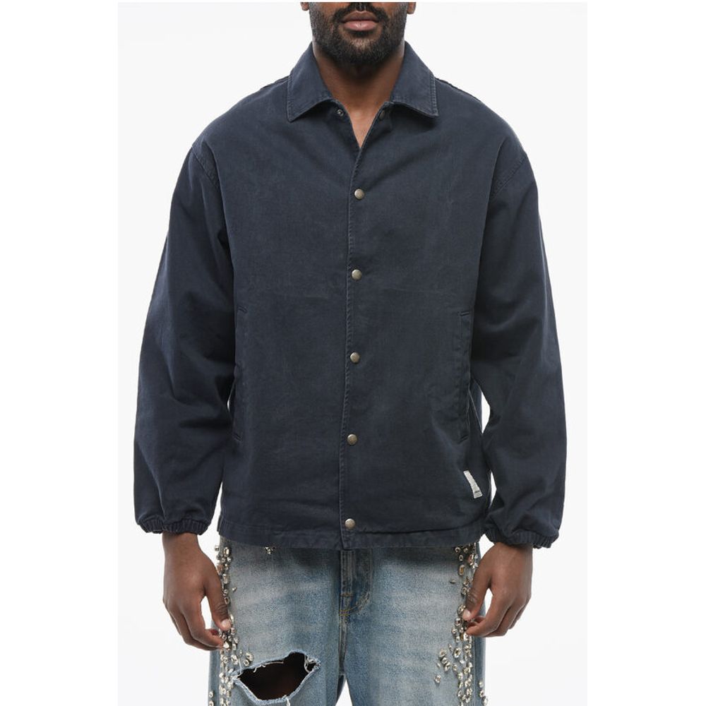 

EMPORIO Хлопковая рубашка-рубашка из твила с кнопками Armani, Blue