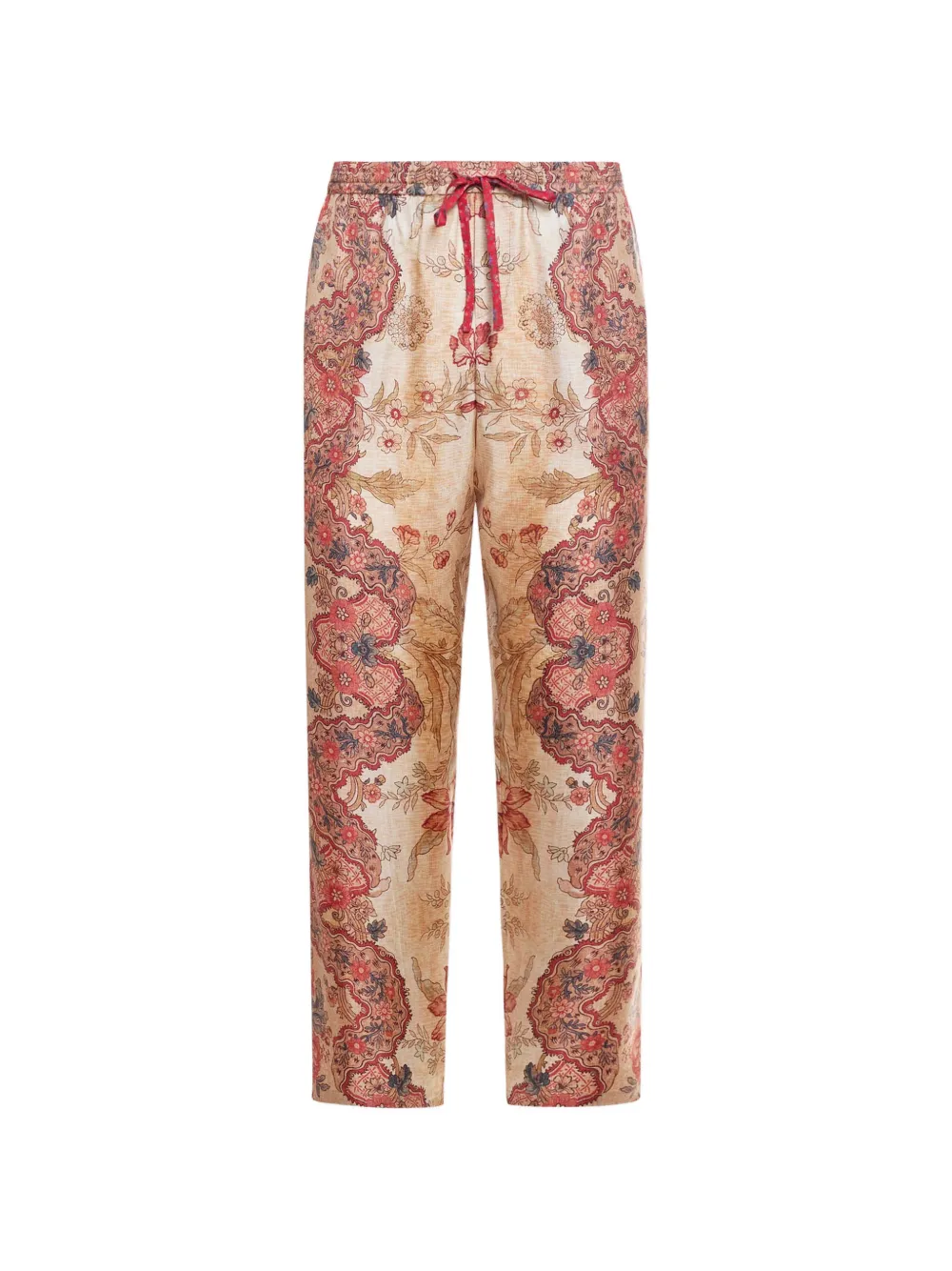 

Брюки с цветочным принтом и завязками Pierre-Louis Mascia, бежевый