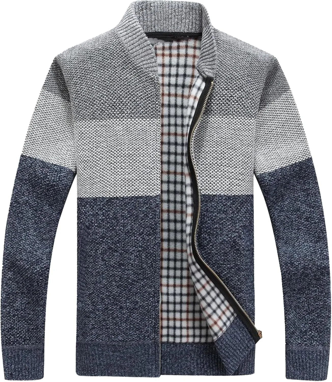 

Мужской кардиган с цветными блоками и молнией