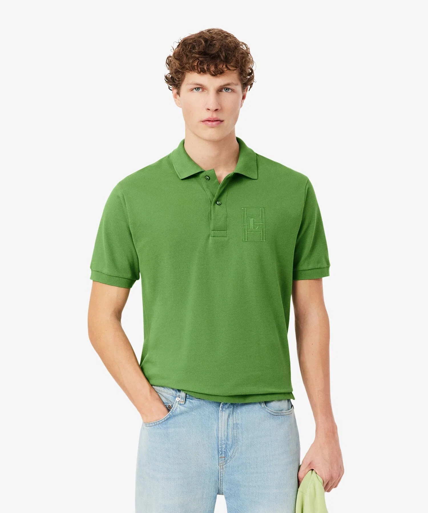 Поло-рубашка из пике с вышивкой, посвященная теннисному корту
