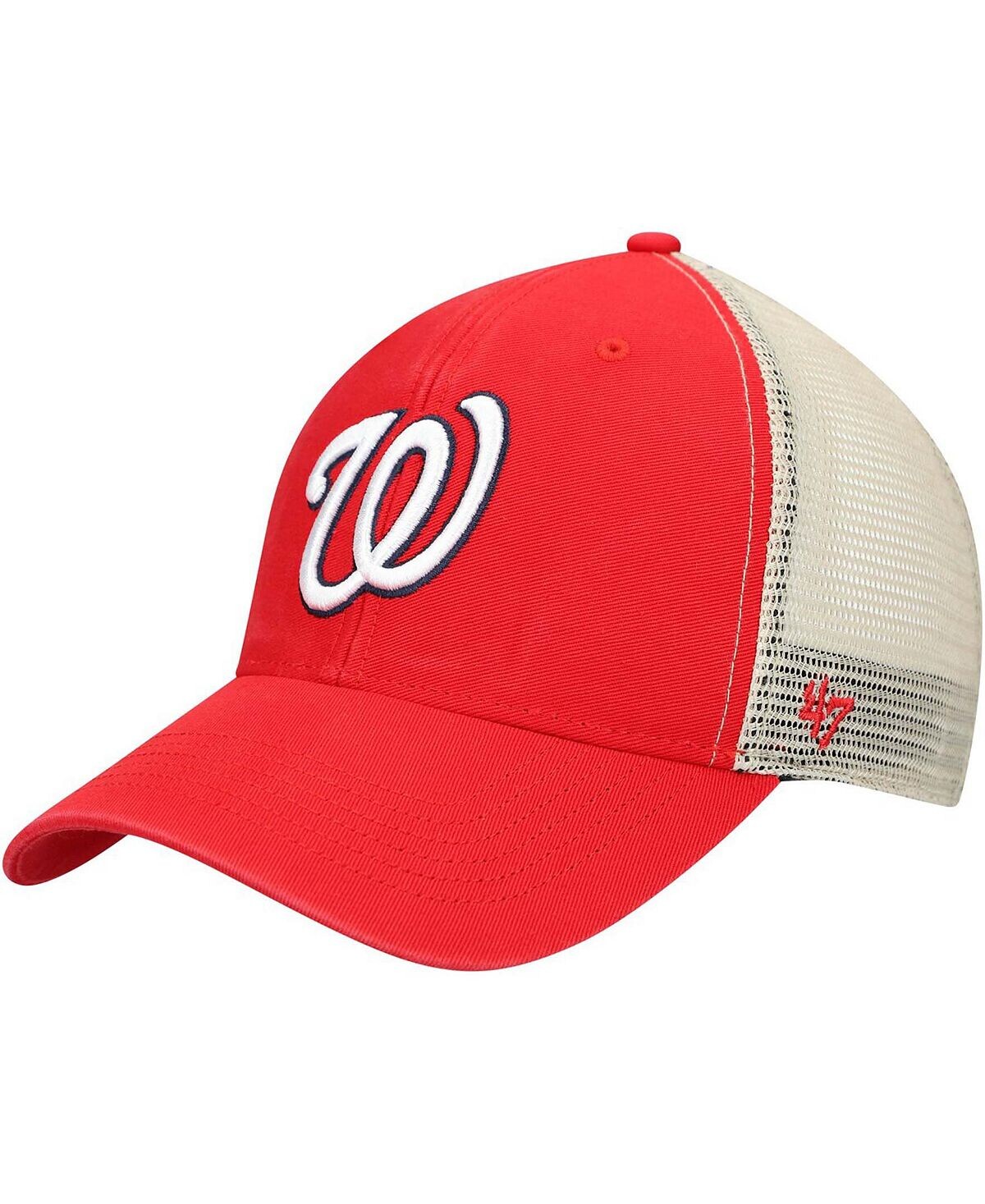 

Мужская красная натуральная бейсболка Washington Nationals Flagship MVP Trucker Snapback '47 Brand