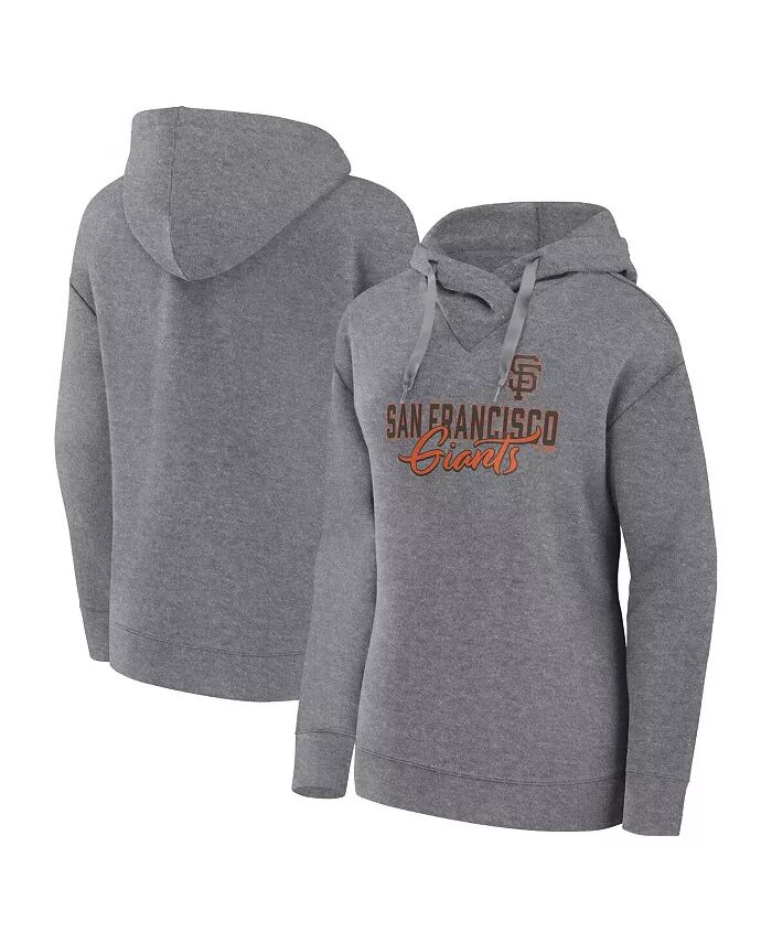 

Женская облегающая толстовка с капюшоном цвета «серый» с надписью «San Francisco Giants Script Favorite» Fanatics