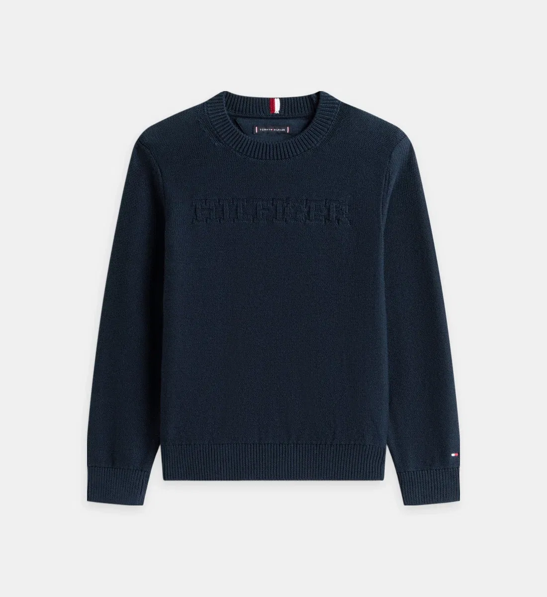 Прямой пуловер «Signature» Tommy Hilfiger, синий