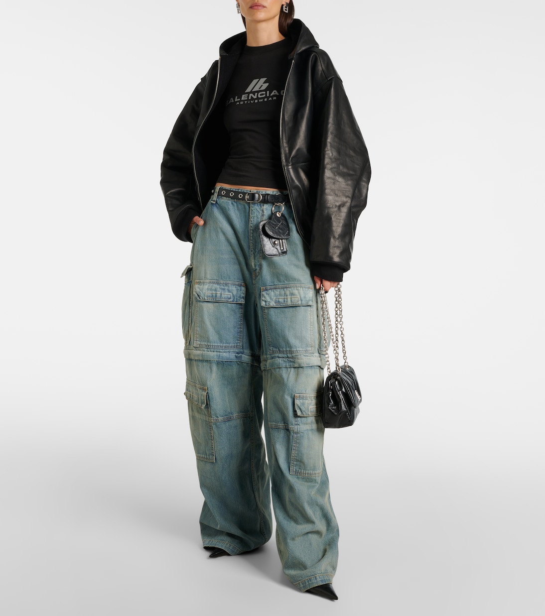 Футболка из хлопкового джерси с логотипом Balenciaga, Faded Black — фото 2
