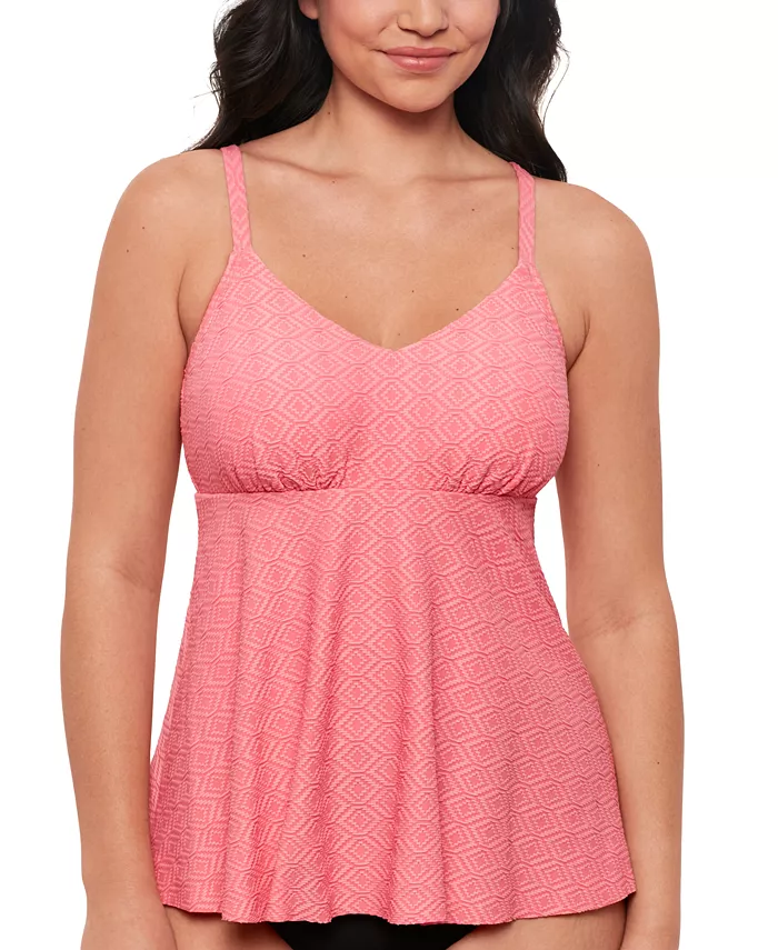 

Женский топ-танкини с текстурированной чашкой на косточках Swim Solutions, розовый