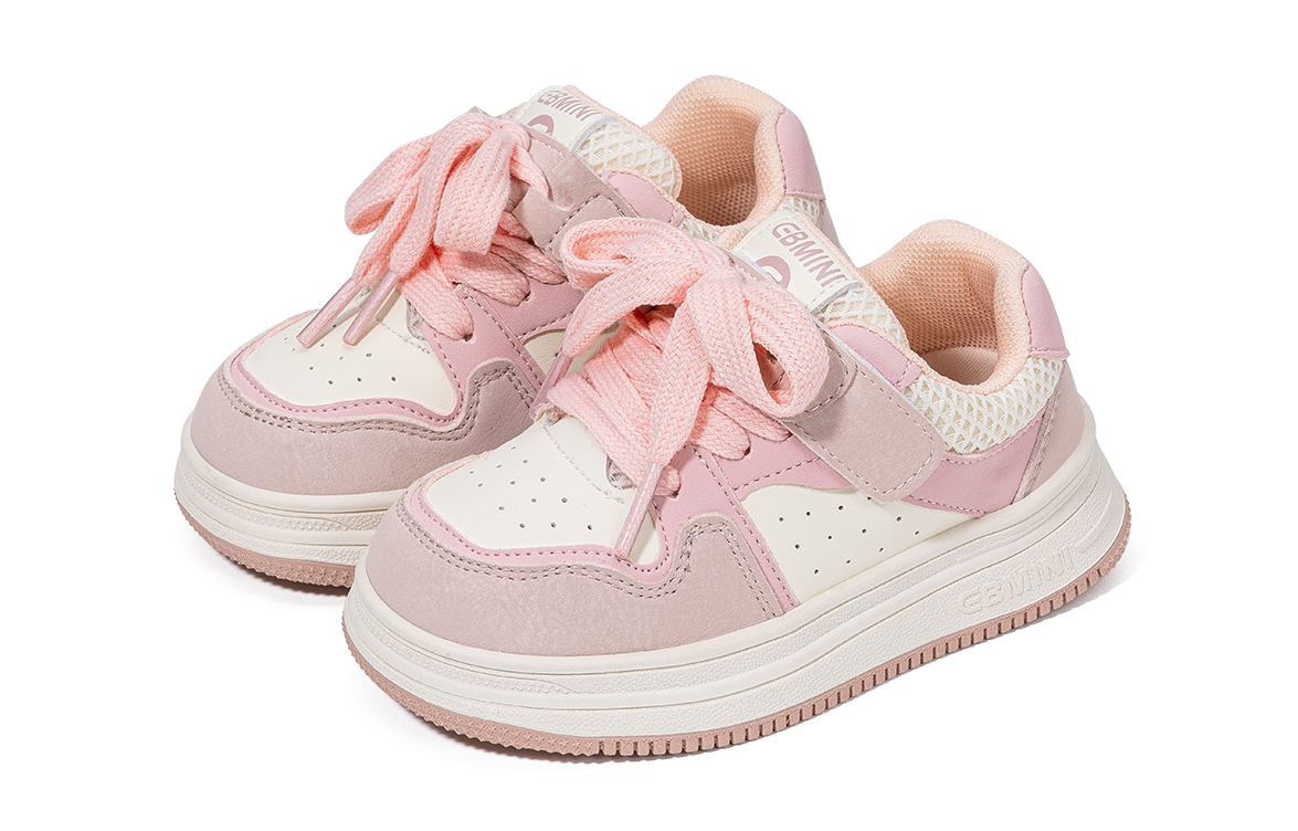 Детские скейтерские кроссовки Pre school EBMINI, бежевый/розовый — фото 3