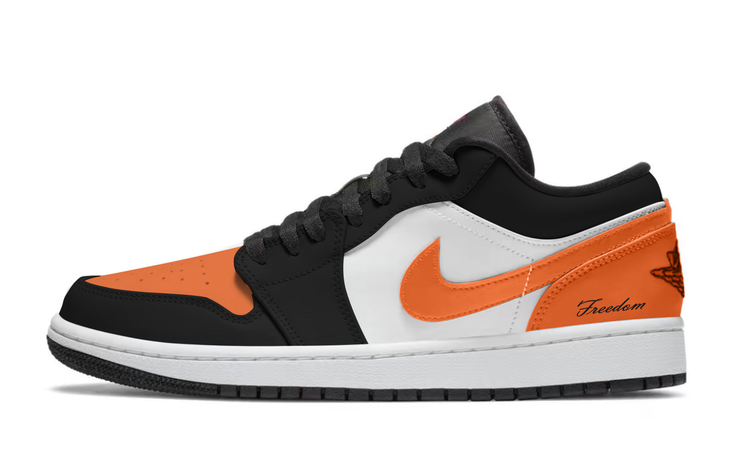 

Air 1 Shattered Abrasion Resistant Low Top Vintage баскетбольные кроссовки мужские черные оранжевые Jordan, черный оранжевый