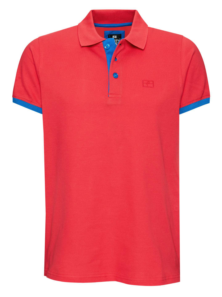 

Контрастная рубашка-поло из пике, стандартный крой, коралловый/синий Rusty Neal
