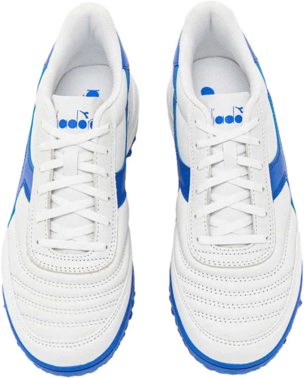 Футбольные бутсы Diadora Calcetto LT для игры на искусственном газоне - натуральная кожа, улучшенная амортизация, резина с повышенной износостойкостью, искусственный газон, оптимальное сцепление и стабильность, белый/синий — фото 4