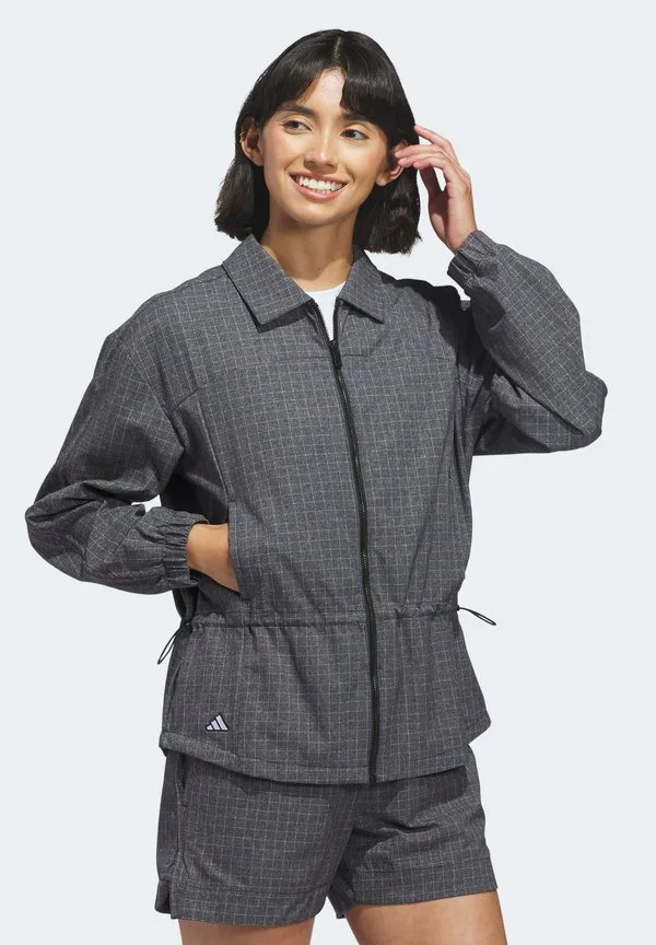 Универсальная тренировочная куртка с баской и сетчатой структурой Adidas Golf, Black