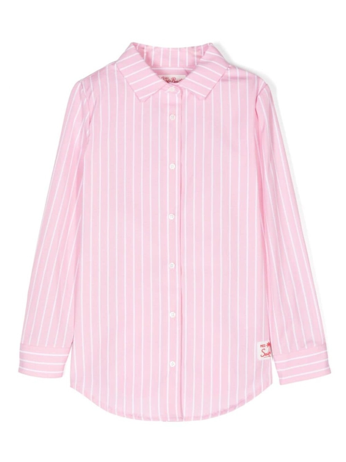 

Рубашка из поплина в полоску MC2 Saint Barth Kids, розовый