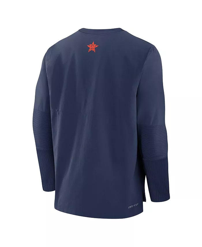 Мужская футболка с длинным рукавом Houston Astros Authentic Collection Player, облегченная для занятий спортом, цвет: темно-синий/оранжевый Nike — фото 2