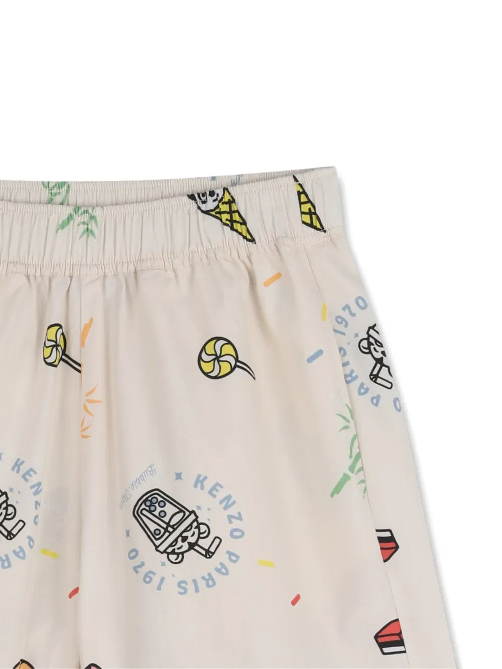 Бермуды с графическим рисунком по всей поверхности Kenzo Kids, нейтральный — фото 3