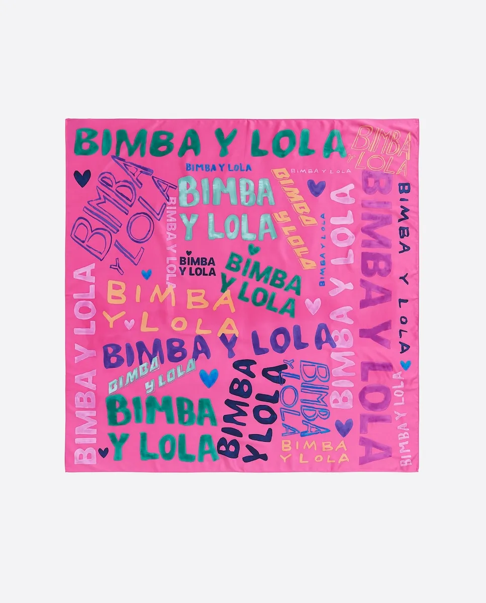 

Женский шарф с акварельными логотипами Bimba y Lola, цвет Fucsia