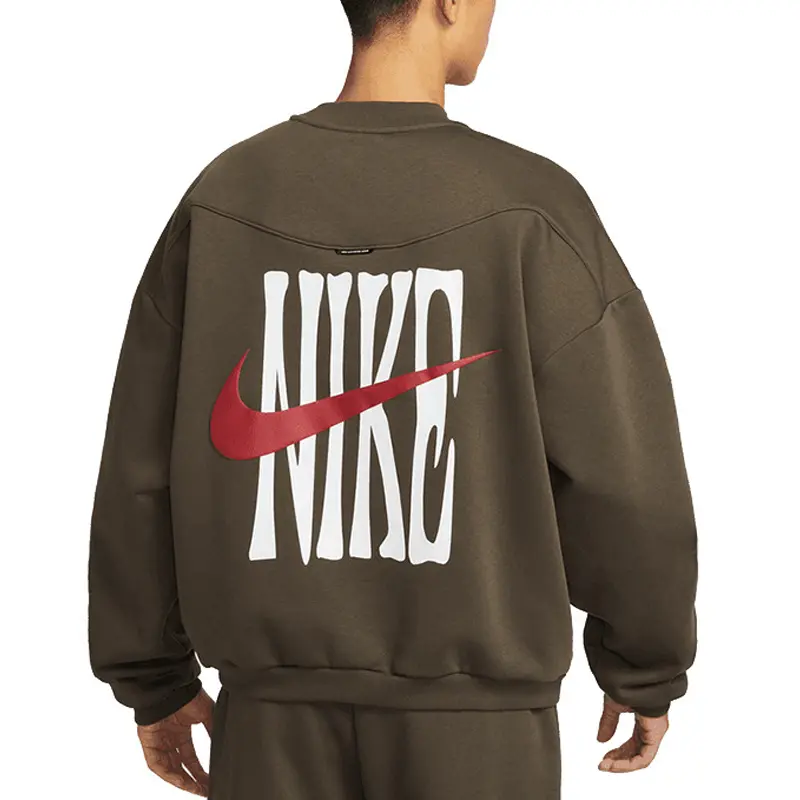 Nike Мужская толстовка с круглым вырезом, коричневая, средней толщины — фото 3