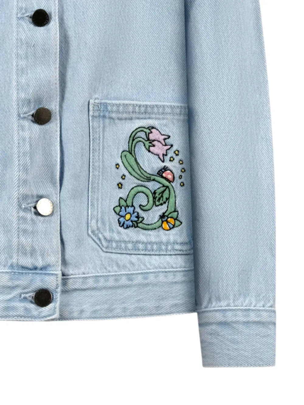 Жакет с цветочным декором Stella McCartney Kids, синий — фото 3