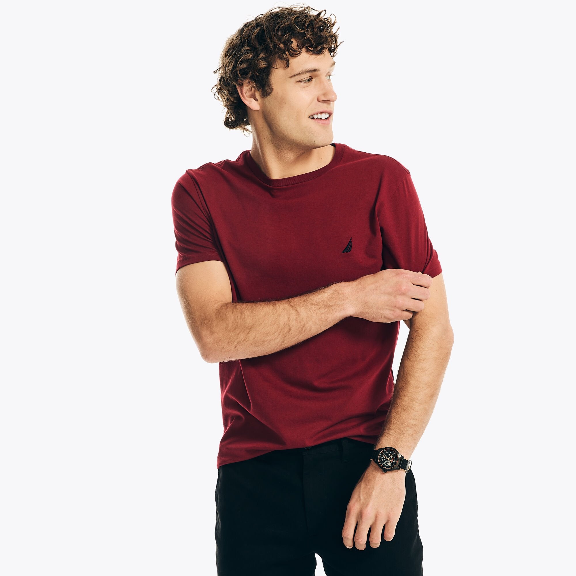 

Футболка мужская Nautica Solid с круглым вырезом, цвет nrf biking red