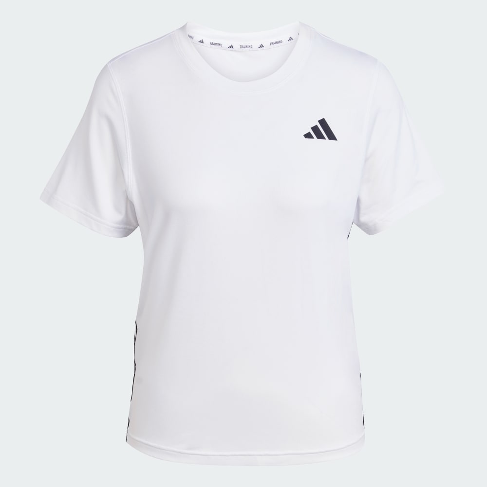 Спортивная футболка Adidas Train Essentials 3-Stripes Workout Tee, белый/черный — фото 4