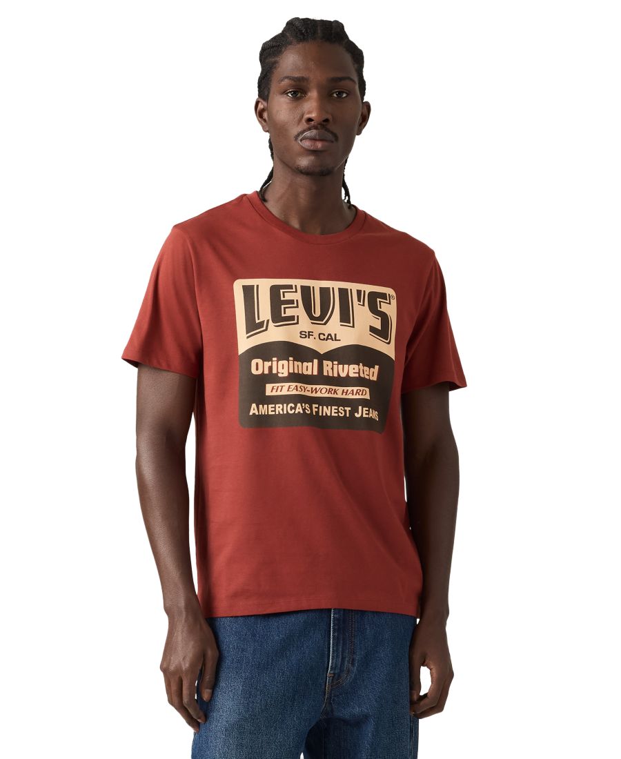 

Мужская футболка с круглым вырезом и стандартным кроем Levi's, Russet Brown
