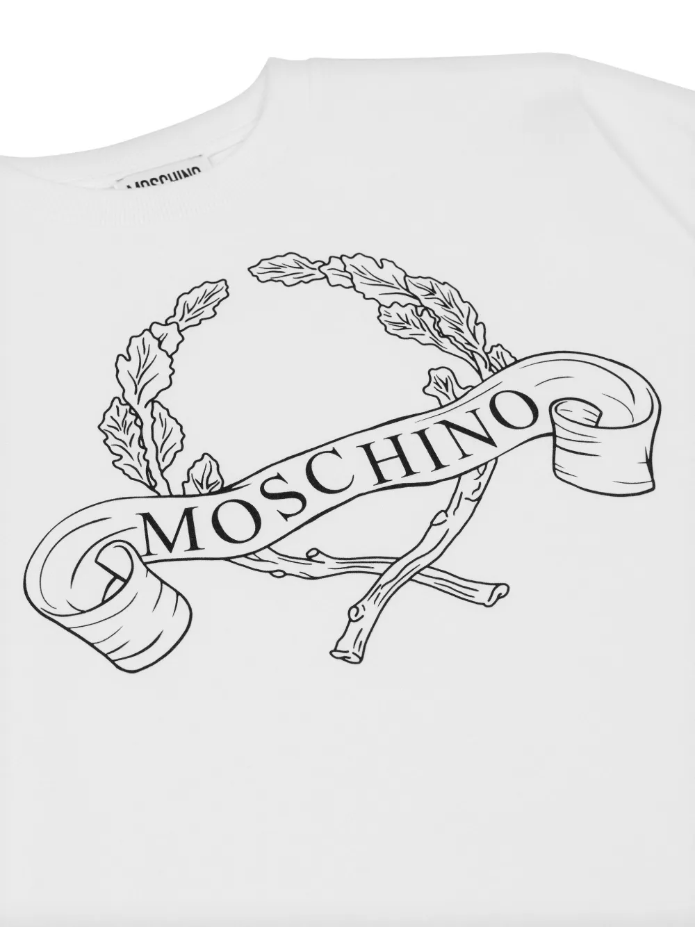 Футболка с графичным принтом Moschino Kids, белый — фото 3