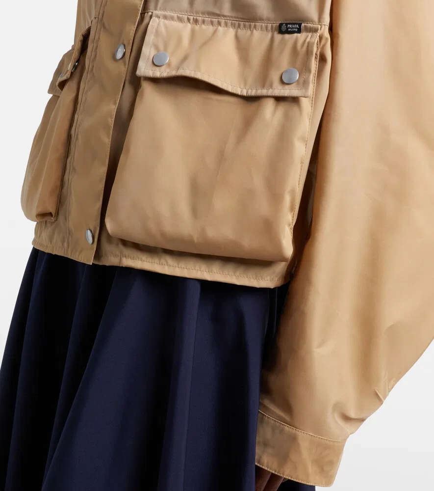Укороченная куртка Re-Nylon Prada, бежевый — фото 4