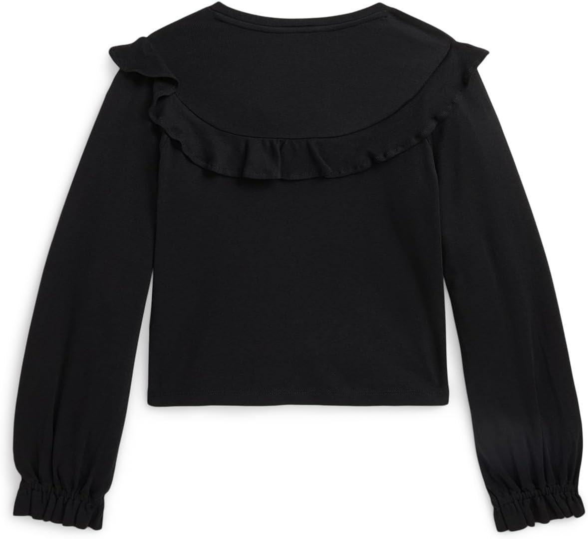 Топ из хлопка и модала с оборками Polo Ralph Lauren Kids, Polo Black — фото 2