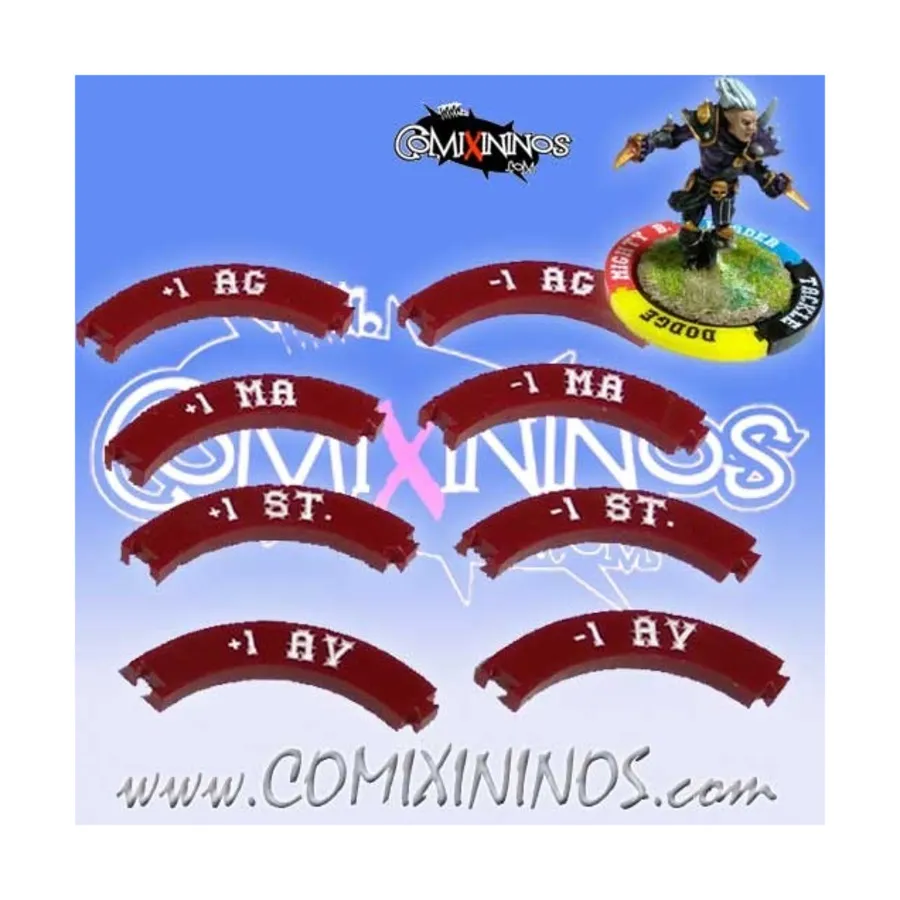 

Характерные кольца навыков головоломки - темно-красные, Fantasy Football Miniatures - Puzzle Rings for Blood Bowl