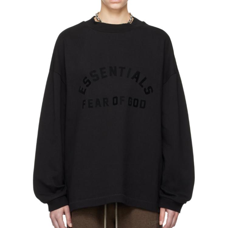 Футболка с принтом логотипа Fear Of God Essentials, угольно-черный — фото 4