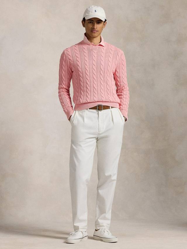 Поло из хлопка с рельефным узором Ralph Lauren, Rose Gmd — фото 4