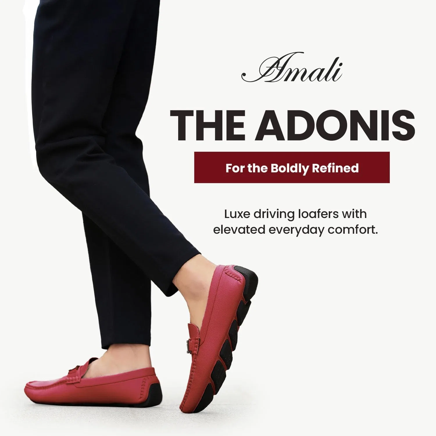Мокасины кожаные Amali Driving Moccasins, Burgundy (Adonis) — фото 2