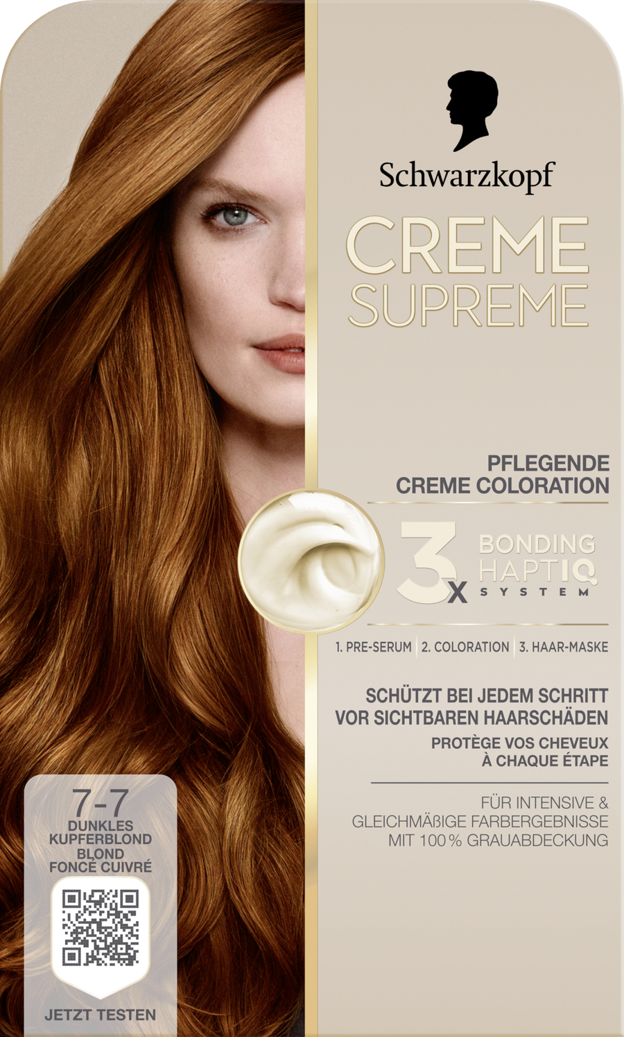

Краска для волос CREME SUPREME Pflegende Coloration 7-7 Dunkles Kupferblond