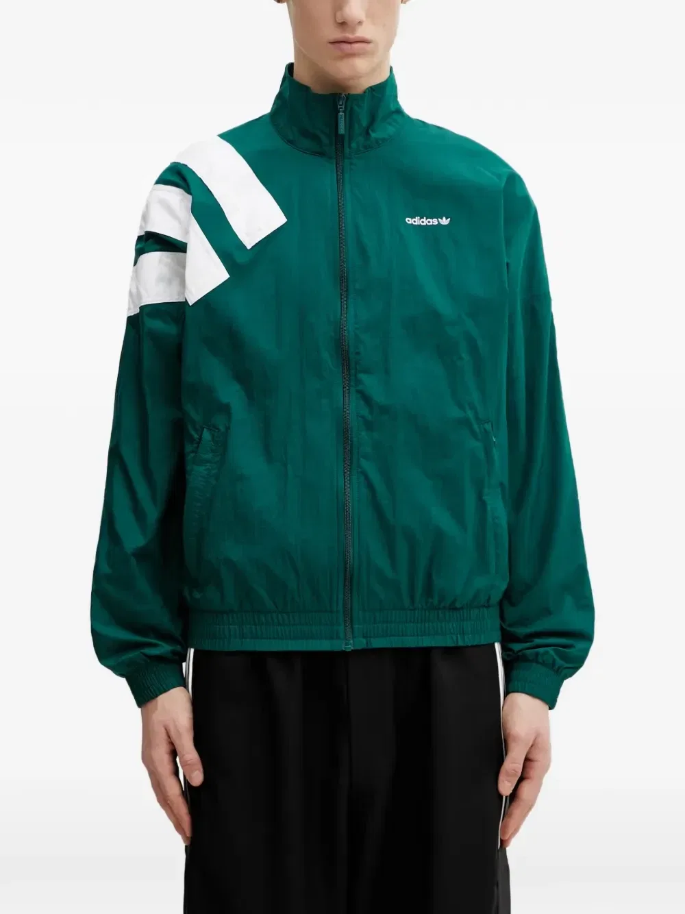 Куртка adidas Archive в стиле пэчворк с вышитым логотипом, зеленый