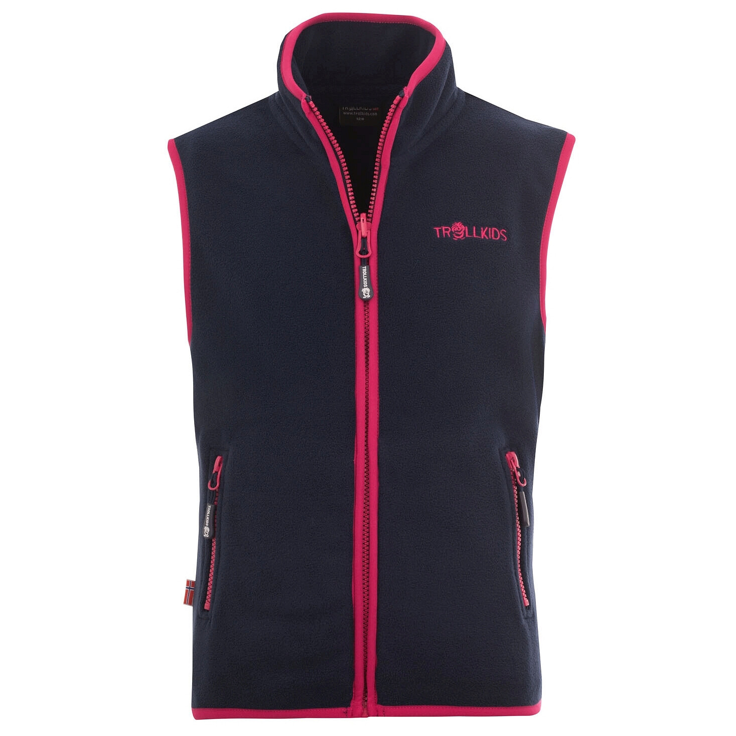 

Флисовый жилет Trollkids Kid's Arendal Vest, цвет Navy/Pink