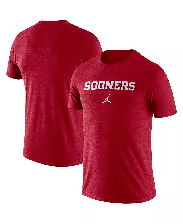 

Мужская темно-красная футболка Oklahoma Sooners Team Issue Velocity Performance Jordan