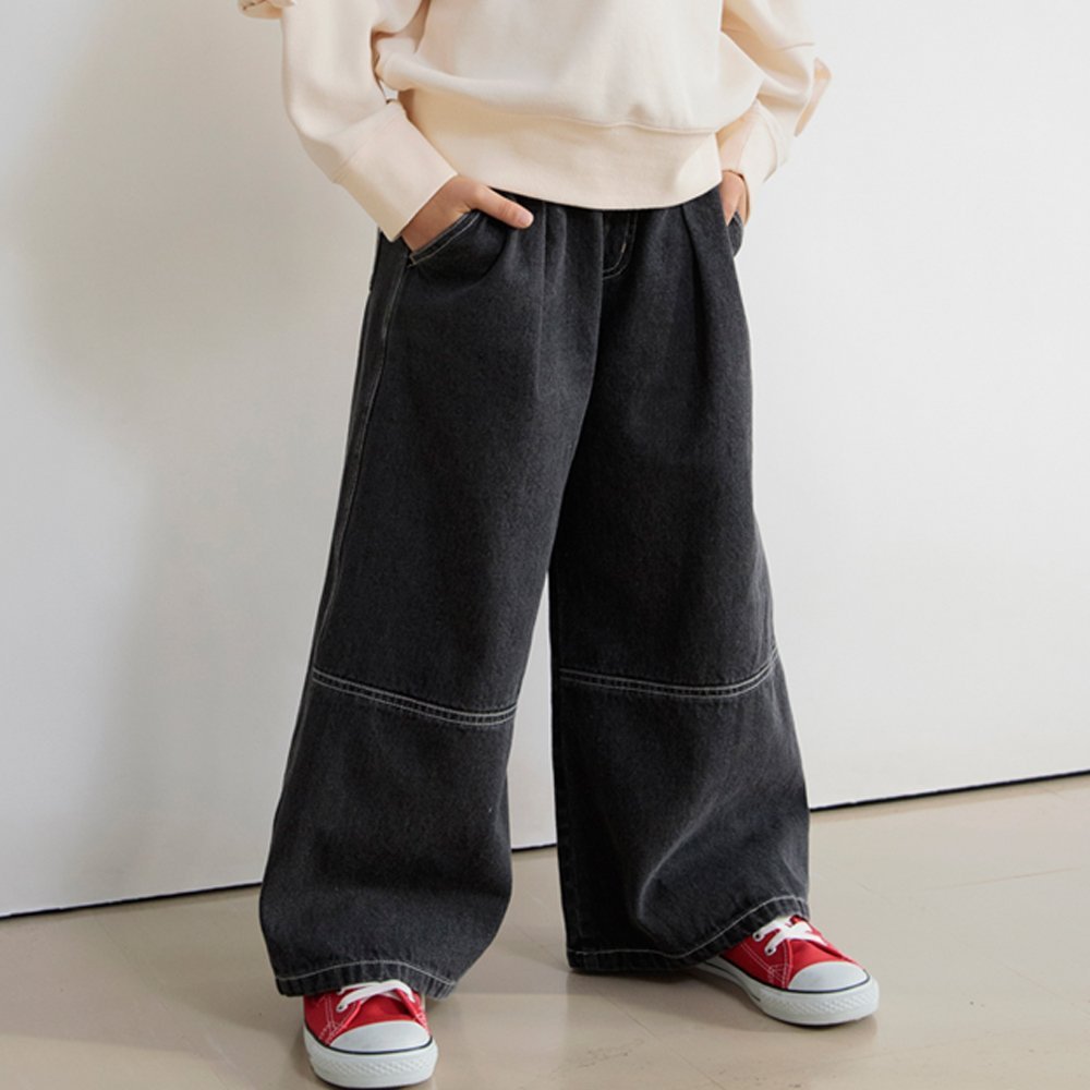 Заправленные широкие джинсы Branshes, Charcoal Gray — фото 3