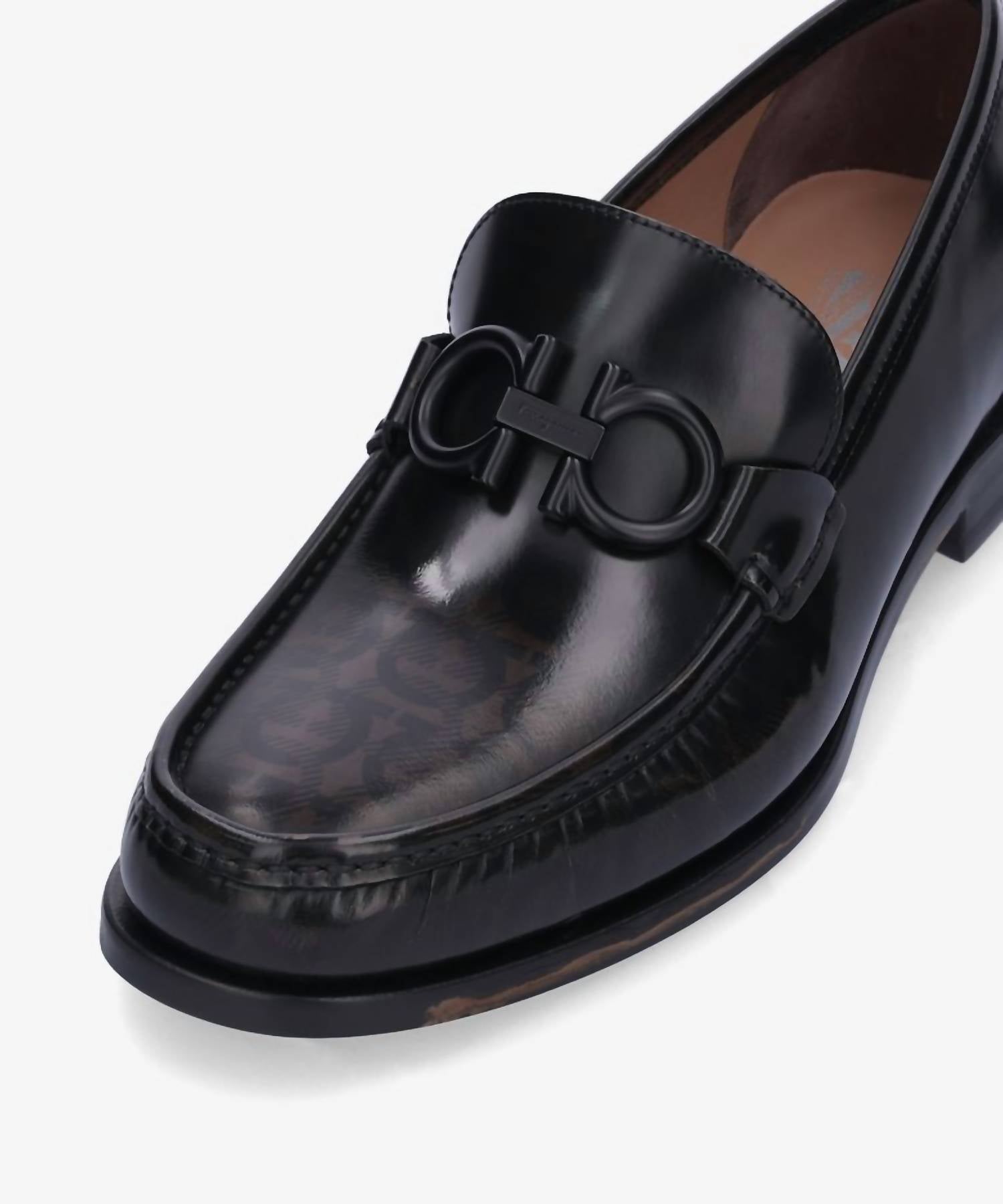 Мужские кожаные туфли черного цвета Salvatore Ferragamo, черный — фото 4