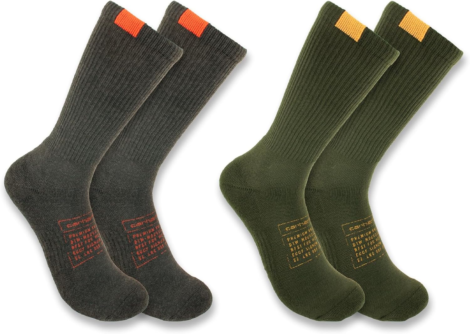 

Мужские носки Carhartt SC9662M средней толщины, 2 пары, Assorted 1