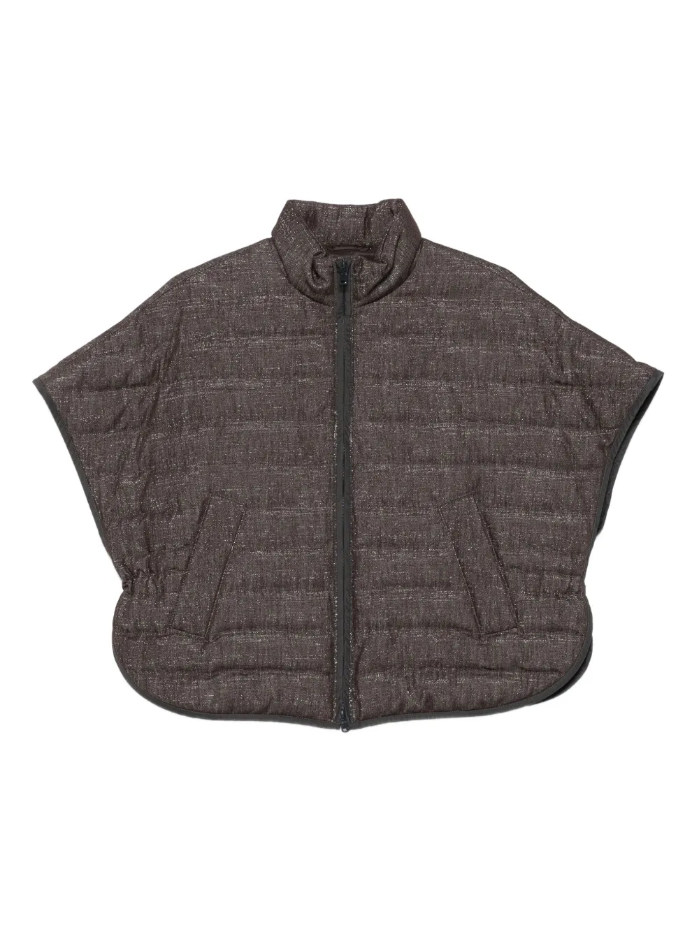 

Стеганая куртка на молнии Brunello Cucinelli, коричневый