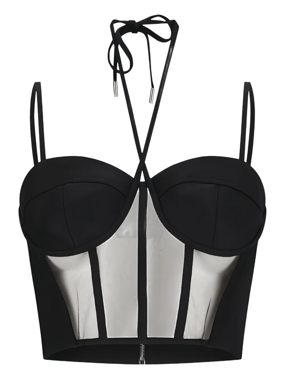 

Корсет-топ с вставкой из тюля David Koma, черный